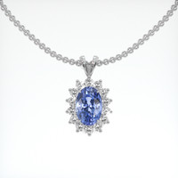 1.98 Ct. Blue Sapphire Pendant, Platinum 950 1