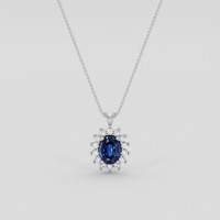 1.87 Ct. Blue Sapphire Pendant, Platinum 950 1