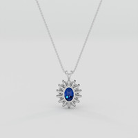 1.87 Ct. Blue Sapphire Pendant, Platinum 950 4