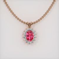 1.02 Ct. Reddish Pink Sapphire Pendant, 14K Rose Gold 1