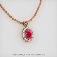 1.02 Ct. Reddish Pink Sapphire Pendant, 14K Rose Gold 2
