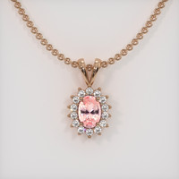 1.12 Ct. Padparadscha Sapphire Pendant, 14K Rose Gold 1