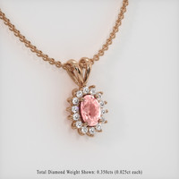 1.12 Ct. Padparadscha Sapphire Pendant, 14K Rose Gold 2