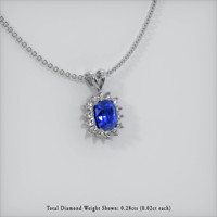 1.27 Ct. Sapphire Pendant, 14K White Gold 2