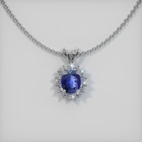 0.67 Ct. Sapphire Pendant, 14K White Gold 1