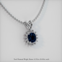 0.95 Ct. Sapphire Pendant, 14K White Gold 2