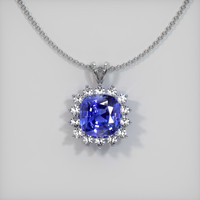 7.24 Ct. Sapphire Pendant, 14K White Gold 1