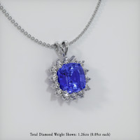 7.24 Ct. Sapphire Pendant, 14K White Gold 2