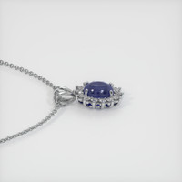 2.92 Ct. Blue Sapphire Pendant, 14K White Gold 3