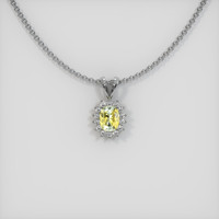 0.55 Ct. Sapphire Pendant, 14K White Gold 1