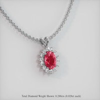1.02 Ct. Reddish Pink Sapphire Pendant, 14K White Gold 2