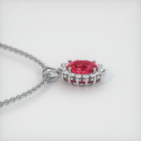 1.02 Ct. Reddish Pink Sapphire Pendant, 14K White Gold 3