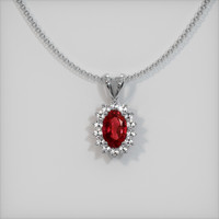 0.48 Ct. Ruby Pendant, 14K White Gold 1