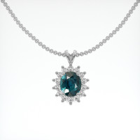 2.28 Ct. Sapphire Pendant, 14K White Gold 1
