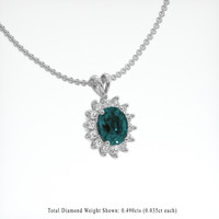 2.28 Ct. Sapphire Pendant, 14K White Gold 2