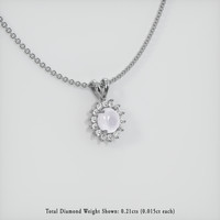 1.57 Ct. Grey Sapphire Pendant, 14K White Gold 2