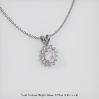 5.36 Ct. Grey Sapphire Pendant, 14K White Gold 2