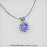15.59 Ct. Blue Sapphire Pendant, 14K White Gold 2