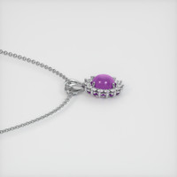 5.42 Ct. Purplish Pink Sapphire Pendant, 14K White Gold 3