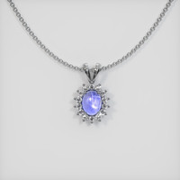 8.08 Ct. Blue Sapphire Pendant, 14K White Gold 1