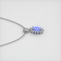 8.08 Ct. Blue Sapphire Pendant, 14K White Gold 3