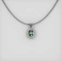 1.14 Ct. Sapphire Pendant, 14K White Gold 1