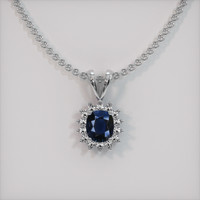 0.95 Ct. Sapphire Pendant, 18K White Gold 1