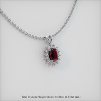 2.02 Ct. Ruby Pendant, 18K White Gold 2