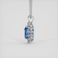 3.61 Ct. Blue Sapphire Pendant, 18K White Gold 3