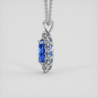 6.01 Ct. Blue Sapphire Pendant, 18K White Gold 3