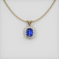 1.27 Ct. Sapphire Pendant, 14K Yellow Gold 1