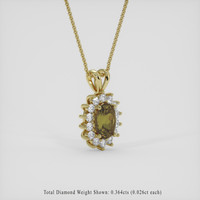 1.11 Ct. Greenish Brown Andalusite Pendant, 14K Yellow Gold 2