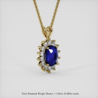 5.61 Ct. Blue Sapphire Pendant, 14K Yellow Gold 2
