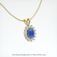 3.77 Ct. Blue Sapphire Pendant, 14K Yellow Gold 2