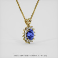 3.20 Ct. Blue Sapphire Pendant, 14K Yellow Gold 2