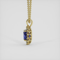 3.20 Ct. Blue Sapphire Pendant, 14K Yellow Gold 3