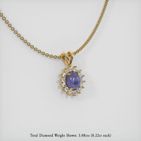 23.63 Ct. Greyish Blue Sapphire Pendant, 14K Yellow Gold 2