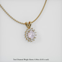 5.36 Ct. Grey Sapphire Pendant, 14K Yellow Gold 2