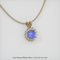 15.59 Ct. Blue Sapphire Pendant, 14K Yellow Gold 2