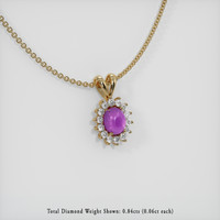 5.42 Ct. Purplish Pink Sapphire Pendant, 14K Yellow Gold 2