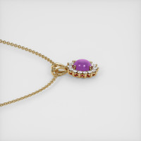 5.42 Ct. Purplish Pink Sapphire Pendant, 14K Yellow Gold 3