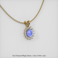 8.08 Ct. Blue Sapphire Pendant, 14K Yellow Gold 2