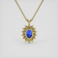 5.04 Ct. Blue Sapphire Pendant, 14K Yellow Gold 4