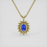 4.10 Ct. Blue Sapphire Pendant, 14K Yellow Gold 4