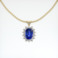 1.87 Ct. Blue Sapphire Pendant, 14K Yellow Gold 1