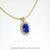 1.87 Ct. Blue Sapphire Pendant, 14K Yellow Gold 2