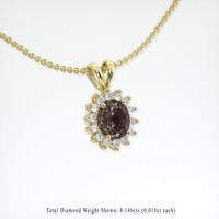 0.82 Ct. Brown Sapphire Pendant, 14K Yellow Gold 2