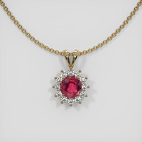 0.93 Ct. Sapphire Pendant, 14K Yellow Gold 1
