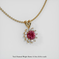 0.93 Ct. Sapphire Pendant, 14K Yellow Gold 2
