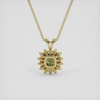 0.94 Ct. Brownish Green Andalusite Pendant, 18K Yellow Gold 4